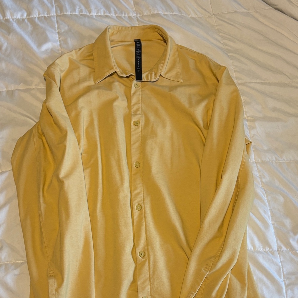 Lululemon Yellow Button-Up Shirt size large